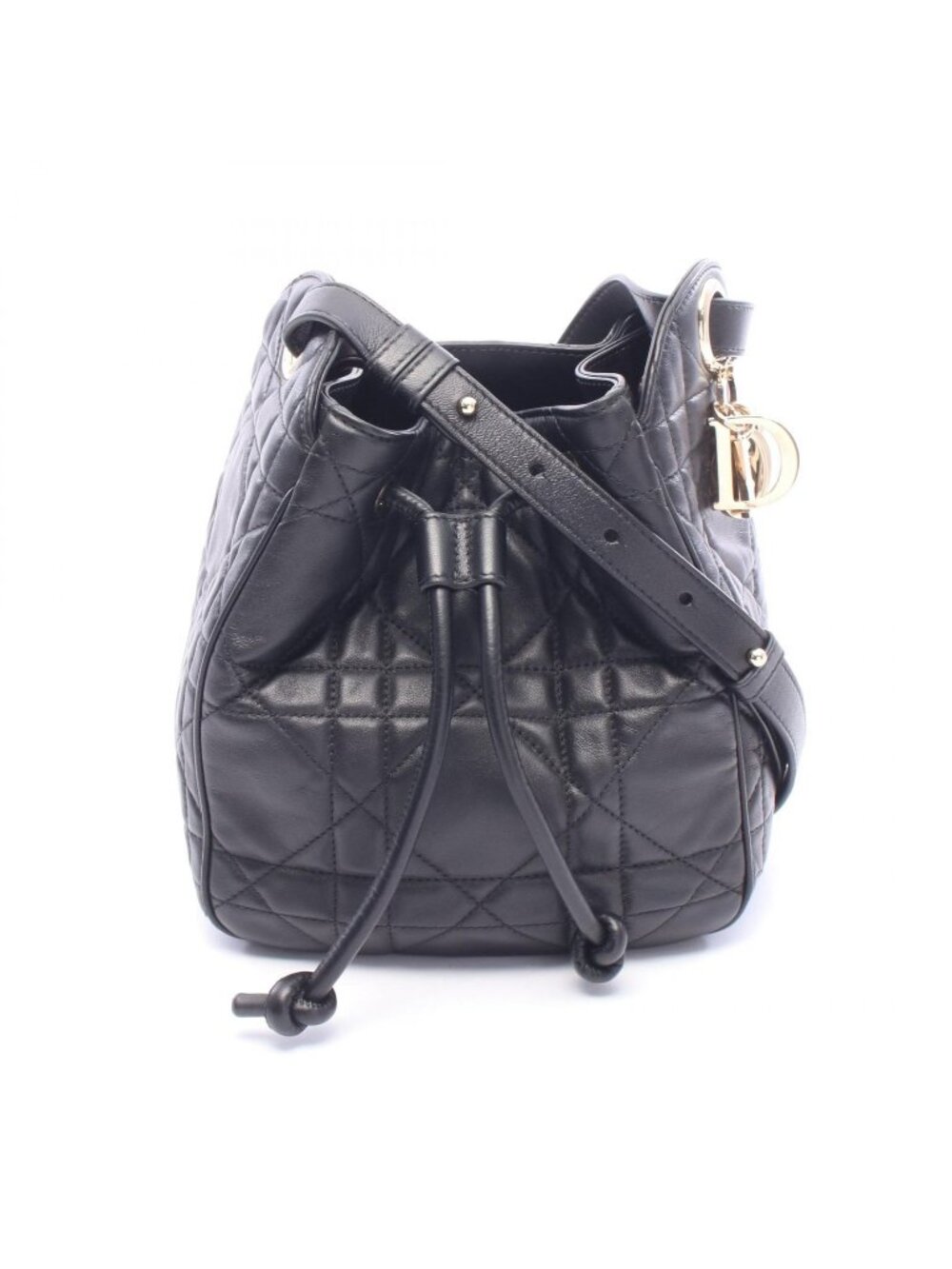Dior Shoulder Bag Dmotion Small Cannage Black Lambskin